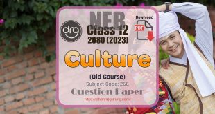 Culture | NEB Class 12 Question Paper 2080-2023 (Old Course) | PDF Download