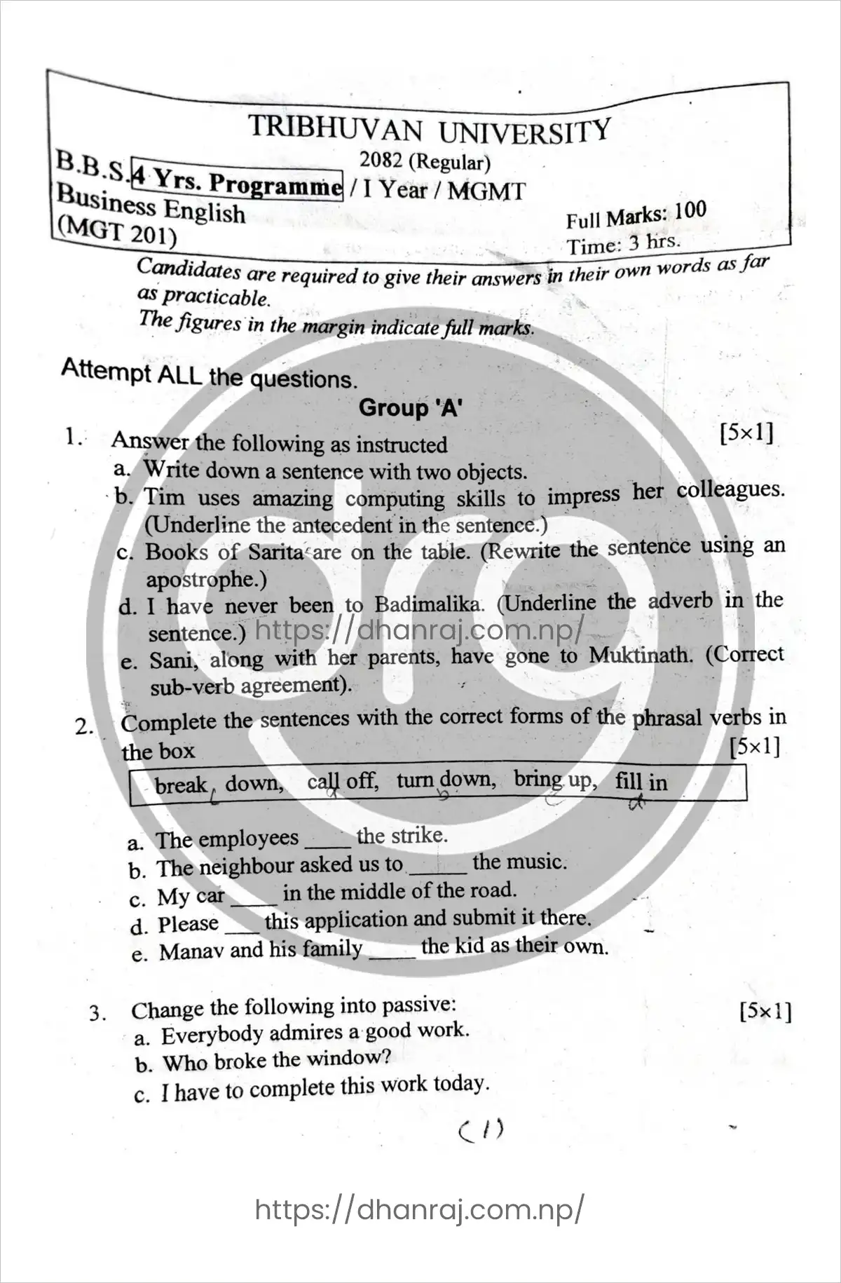 Business-English-Question-Paper-2082-Solution-BBS-1st-Year-MGT-201-MGMT-TU-01